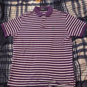 Purple striped polo shirt